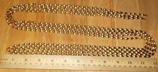 Vintage NOS 1970s Gold Metal 10mm Oblong Ribbed Spacer Beads 36 