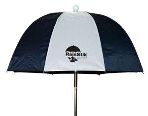 New RainStik Black/White Golf Bag Clubs Umbrella Flexible Shaft Rain 