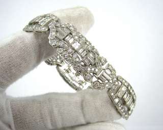   1910 Art Deco 17ct Diamond Filigree Decorated Platinum Bracelet  