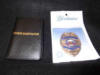BADGE CASE   Leather w/ PRIVATE INVESTIGATOR on it  