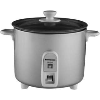 Panasonic 1.5 Cup Mini Rice Cooker With Glass Lid   Silver SR 3NAS at 