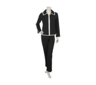 NWT Dialogue Fully Lined Jacket and Pant Set with Contrast Piping