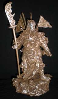 10 Chinese Silver God of War Guan Yu Guan Gong Statue  