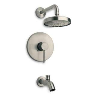 Elba 1 Handle Pressure Balance Tub and Shower Faucet in Brushed Nickel 