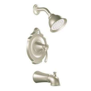    Handle Single Spray Tub and Shower Faucet Trim Kit in Brushed Nickel