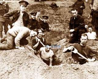 WW1 Training Kitcheners Army digging trench photo #811  