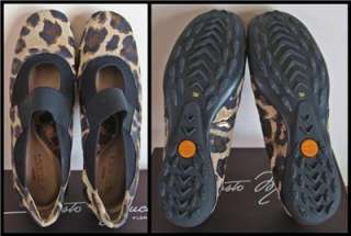 Sesto Meucci Ursly Opal metallic Leopard prnt leather flats shoes 7.5 