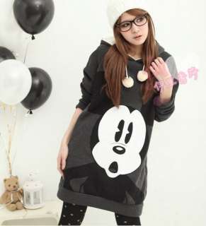 New Korea Women Cartoon Mickey Mouse Hoodie Long Top Outerwear ZGX73G 