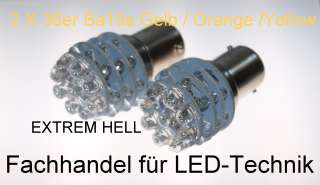 Blinker LED Lampen Orange f. BA15S 12V mit 36 LED  