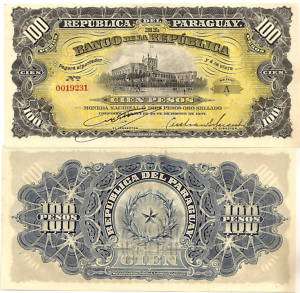 PARAGUAY 100 PESOS DECRETO 1907 SPL #230  
