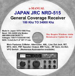 Japan JRC NRD 515 Shortwave Receiver Freq 100 34000 Khz Japan NRD515 
