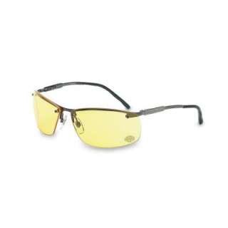   Series Safety Glasses with Amber Tint Hardcoat Lens and Gunmetal Frame
