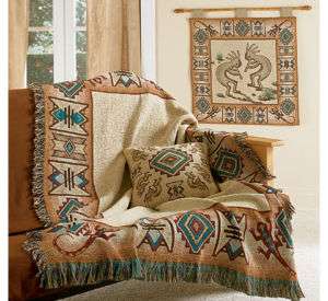 Kokopelli Gecko Southwestern Tapestry Afghan Throw 725734340245  