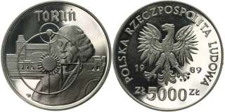 A18 Polen 5000 Zlotych 1989 Kopernikus Torun PROOF / PP  