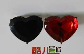 Fashion Love Big Red/Black Heart Rhinestone Cute Ring Rings  