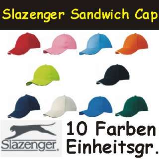 Slazenger Sandwich Cap 10 Farben Basecap 100% Baumwolle  