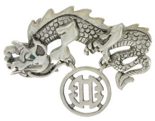 Danecraft Rhinestone Asian Oriental Dragon Pin Brooch  