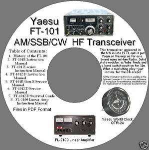 Yaesu FT 101 AM/SSB/CW HF Transceiver Information on CD  