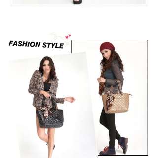 Designer Style Fashion Quilted & Scarf Purse Handbag ShoulderBag 3 