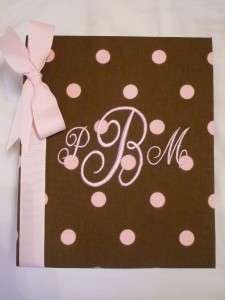 Personalized Baby Photo Album*Brown/Pink Dot*  