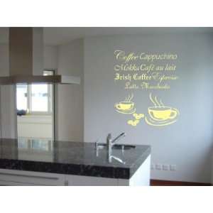 Wandtattoo / Wandaufkleber mit Kaffehaus Motiv; Farbe Creme  