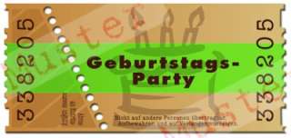 Einladungskarten Geburtstag   30 Stück Eintrittsticket  