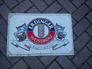 Reklameschild / Werbeschild Erdinger Weissbräu, Blech in 