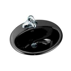 KOHLER Farmingto Self Rimming Bathroom Sink in Black Black K 2905 4 7 