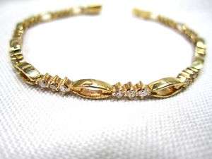 Ladies 14K Yellow Gold and Diamond Tennis Bracelet  
