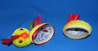   1950 WEST GERMAN PAPER MACHE CHENILLE ROOSTER CANDY CONTAINER  