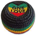   Rasta Colors One Love Heart Footbag Hacky Sack [2 1/4   Black]  