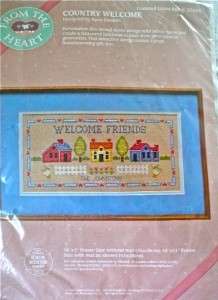 Counted Cross Stitch KIT~Country WELCOME FRIENDS Sampler~Dimensions 
