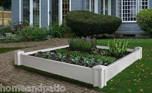 New 65 Square Versailles White Vinyl Raised Garden Planter Bed  