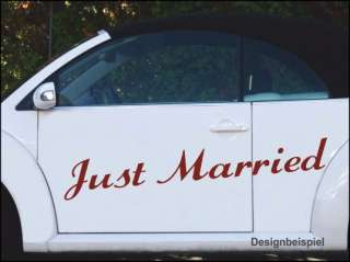 Just Married Auto Aufkleber Hochzeit Dekoration A5 1m  