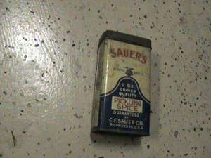   SAUERS Spice Metal Tin From The C.E. Sauers Co. Richmond Virginia