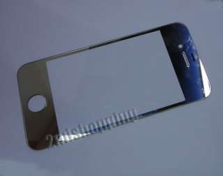 Chrome Silver Front Screen Glass Lens For iPhone 4G  