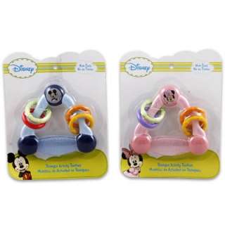 Disney Mickey Mouse or Minney Mouse Triangle Teether, Baby Shower 