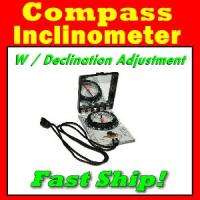 Compass Inclinometer W/ Declination Adjustment New   
