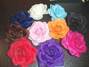   ROSE flower hair bow GIRLS women BRIDAL prom PAGEANT pin up NEW  
