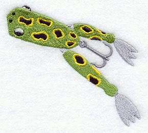 FROG FISHING LURE Embroidered Bathroom Hand Towels  