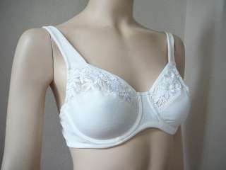 NEW BARELY BREEZIES MICROFIBER & EMBROIDERED BRA IVORY  