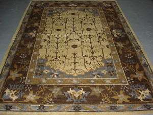 Tibetan Damask Cream Hand Woven Oriental Rug 6X9 Carpet  