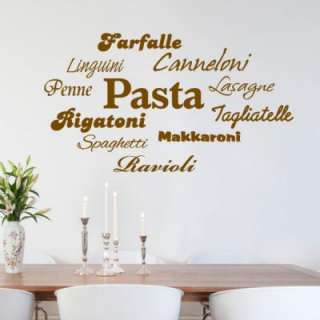 Wandtattoo Pasta Nudeln Küche Kochen Italien 120x70   