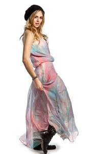 NWT 2011 Gypsy 05 Circa Silk Tube Maxi Dress L $295  
