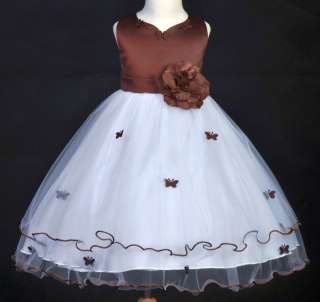 FLOWER GIRL DRESS BUTTERFLY WHITE PINK RED IVORY & MORE  