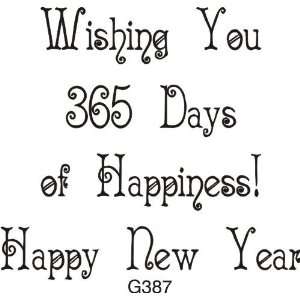  365 Days of Happiness Greeting Rubber Stamp Arts, Crafts 