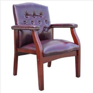   VINYL GUEST CHAIR W/ MAHOGANY FINISH   Delivered