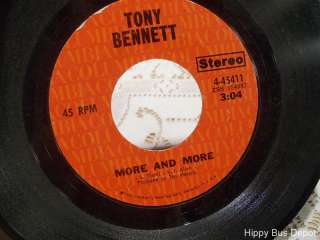 TONY BENNETT 45 RPM Vinyl Record Im Losing My Mind / More and More 