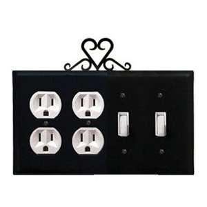 Heart Combination Cover   Double Outlet With Double Switch 