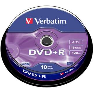   10 DVD+R vierge Verbatim 16x certifié, en cake box   43498